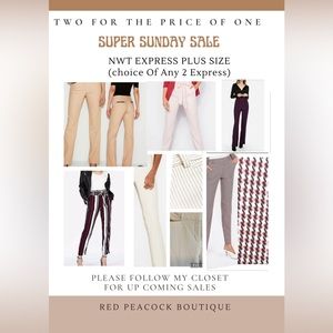 Bundle 2 EXPRESS Pants For the Price of 1 - New W/Tags - 6 styles & Colors Sz 18